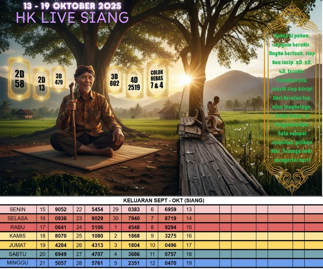 HK LIVE SIANG 13 - 19 OKTOBER 2025